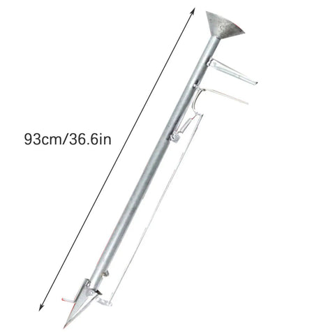Side view of 2 In 1 Garden Seeder And Planter Tool With Stainless Steel Handle For Easy Sowing Or Nutrient Feeding, 93cm length