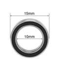 6700-2RS Deep Groove Ball Bearing Set, 10mm ID x 15mm OD, double sealed, chrome steel, front view.