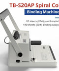 Coil Binding Machine With Electric Inserter And Foot Pedal For Fast Easy Doc Binding, side view of machine with punch and bind capacity