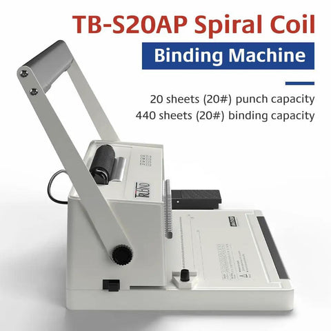 Coil Binding Machine With Electric Inserter And Foot Pedal For Fast Easy Doc Binding, side view of machine with punch and bind capacity