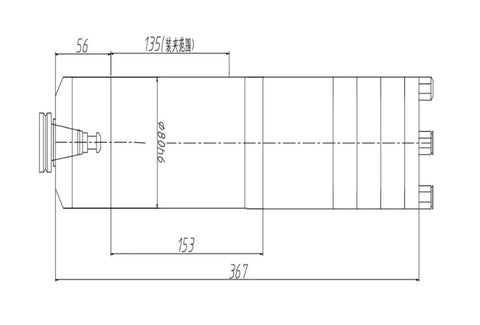 Top Shelf 2.2KW CNC Water Cooled Spindle Paired With A 24 Station Automatic Tool Changer For Metal And Wood Routing Kits dimensions diagram.