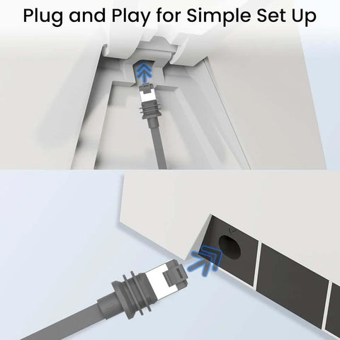Flat Cat 6A Ethernet Cable For Starlink Gen 3 And Mini 10Gbps High Speed RJ45 LAN Cable IP68 Waterproof connection setup