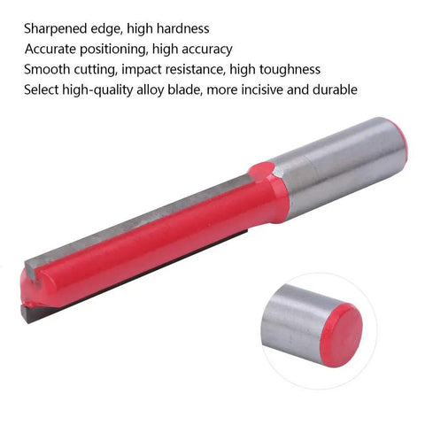 Super Sharp 1/2 Inch Router Bit Prolonged Milling Cutter For Precise Woodworking Trim Grooving And Cutting Cabinets Plus Boxes With Perfect Finish showing a sharpened edge cutter with a red handle and alloy blade.