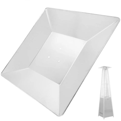 Outdoor Patio Heater Heat Shield Square Aluminum Reflector For 4-Sided Glass Tube Heaters Replacement Top Cover in silver