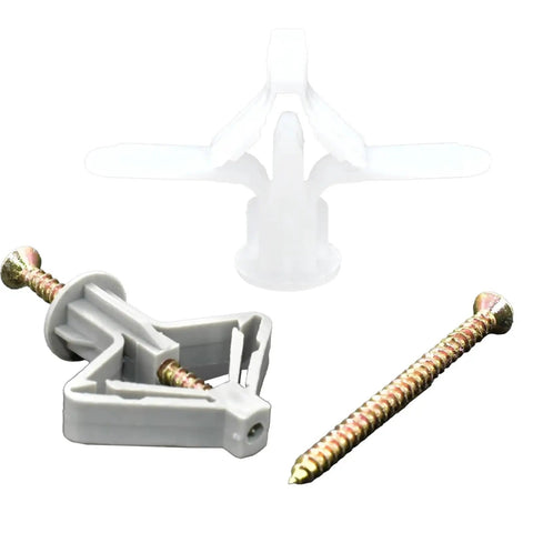Heavy Duty Drywall Anchor Kit With Self Drilling Screws, No Pre Drill Required, Yellow Zinc Plated Carbon Steel Wall Mount Kit, 20 To 80 Pieces, Rust Resistant Hardware For Shelves, Pictures, TV Mounts And More, drywall anchor and screws