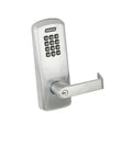 Hassle Free Standalone Electronic Mortise Lockset With Keypad And Battery Power For Classroom Or Storeroom Security featuring sleek chrome lever.