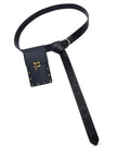 Badass Vintage Medieval Cosplay Belt For Men With Embossed Pu Leather Strap And Easy Adjust Buckle, showcasing black leather design.