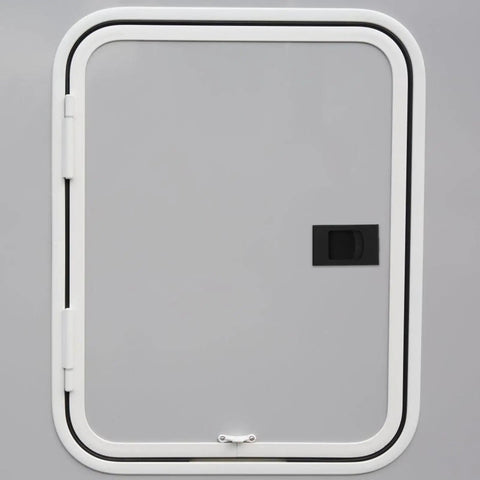 4 Pack Plastic Rectangular Latch Buckle RV Door Lock for distribution boxes and cabinet doors in black plastic on gray surface
