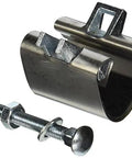 Front view of Eastman pipe repair clamp, 1-1/2 in IPS, 3 in length, stainless steel with bolt