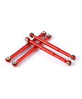 Axial SCX24 C10 1/24 RC Crawler Aluminum Alloy Suspension Rod Links Set Red Upgrade Parts CNC Machined For Lightweight Tough Rugged Performance And Durable Build For Serious Off Road Use, red aluminum link set