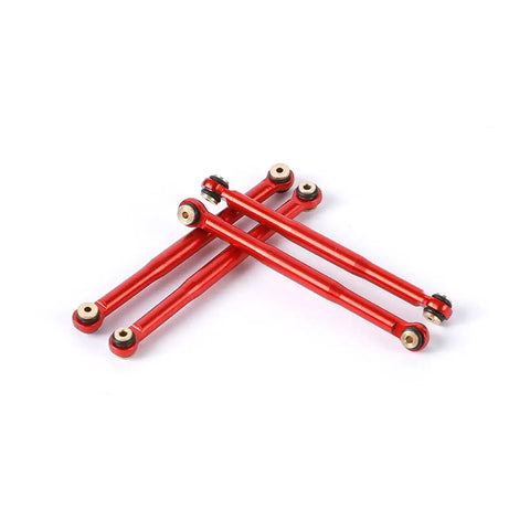 Axial SCX24 C10 1/24 RC Crawler Aluminum Alloy Suspension Rod Links Set Red Upgrade Parts CNC Machined For Lightweight Tough Rugged Performance And Durable Build For Serious Off Road Use, red aluminum link set