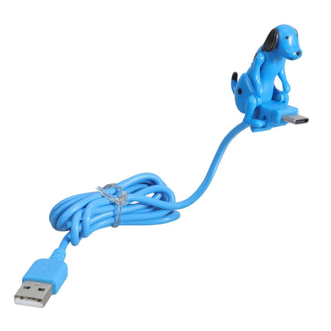 Blue Type C USB Cable For Fast Charging And Data Transfer Up To 480 Mbps Multi Device Charger Cord For Phones And Tablets Nylon Braided Durable Build Dope Dog Motion Design For Everyday Tech Life, blue dog design