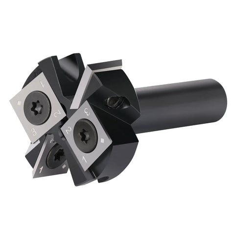 Pro Grade CNC Spoilboard Surfacing Router Bit With Four Wings Half Inch Shank One And A Half Inch Cutting Diameter Slab Flattening Bit For CNC Routers Anti Kickback And Heat Resistant Coating