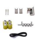 Set of replacement parts for Heavy Duty Automatic Cable Wire Cutting And Stripping Machine, including rollers and blades.
