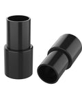 SATUY black plastic vacuum hose adapter pair for 1-3/8 in OD to 1-1/4 in ID (2 pcs)