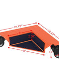 Heavy Duty Furniture Dolly Set Of 4 With Wheels And Floor Safe Rubber Pads, 1,380 Lb Load Capacity close-up with dimensions