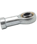 Sturdy Female SI T/K Ball Joint Rod End Bearing Connector With Metric Threaded Specs For Tight Spots In Heavy Duty Machinery And Automotive Builds, metal with smooth finish.