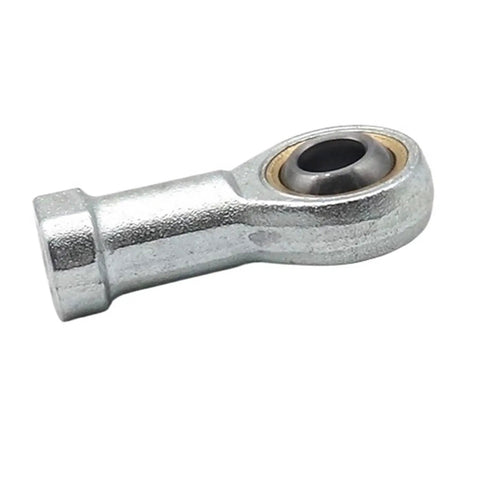 Sturdy Female SI T/K Ball Joint Rod End Bearing Connector With Metric Threaded Specs For Tight Spots In Heavy Duty Machinery And Automotive Builds, metal with smooth finish.