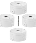 Universal Plastic Junction Box For Bullet And Dome IP Security Camera Mounts, White, Four Pack, weather resistant.
