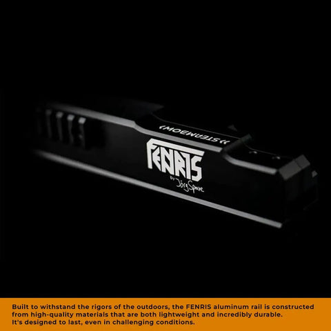 FENRIS Rear Picatinny Rail For Crossbow Black Aluminum No Fuss Easy Install With Screws And Self Locking Washers Side View On Black