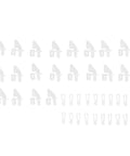 20 Sets Control Horns Clevis Kit With Rudder Angle For RC Airplane And Electric Aircraft Durable Plastic Reusable 1mm Clevis Pins And Screws For Easy Pull Rod Rudder Linkage displayed in rows against a plain background.