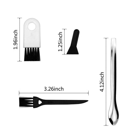 17 Piece Herb Grinder Cleaning Kit With Scrapers Spoons Long And Short Brushes And Storage Box Durable And Reusable For Quick Cleanups Of Herb Grinders And Pipes showing various tool sizes