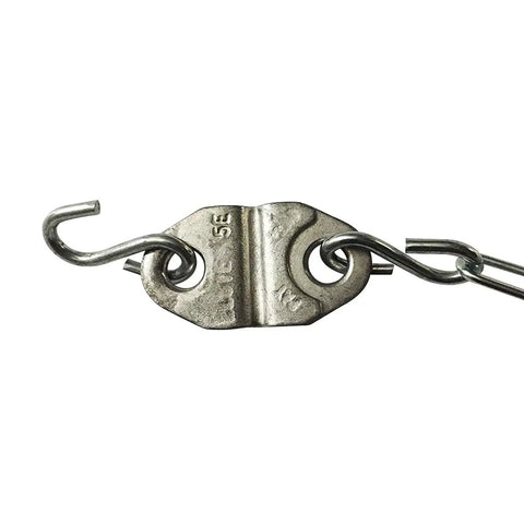 Dead Simple Install Universal 165 Degree Fusible Link Kit For Trash And Laundry Chute Fire Dampers Adjustable 30 Inch Chain close-up of metal hook and link connection