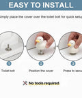 Step-by-step installation of Upgrade Your Lavatory Style With These Dope Duck Toilet Bolt Covers And Slick Ceramic Screw Caps.