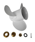 9.875 X 11 Pitch Aluminum Propeller For Yamaha Outboard 20 To 30 HP RH 10 Spline With Hub Nut Kit Built From Premium Aluminum Alloy