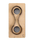 Top view of Teardrop Cutting Mold Set for DIY leather crafting tools with wooden steel rule punch for leather projects.