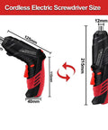 Cordless Power Screwdriver With 3.6V 1500mAh Battery, 3.5N.m Torque, 46-Piece Bit Set, Pivoting Handle, LED Light dimensions
