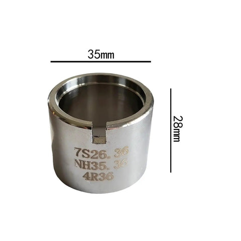 Universal Pro Grade Watch Movement Holder With Double Sided Aluminum Base for ETA 2824 2 Miyota 8200 9015 shown with measurements