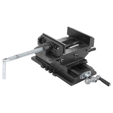 5 Inch Cross Slide Drill Press Vise for Heavy Duty Cast Iron Milling, woodworking clamping vise, dual direction sliding vise