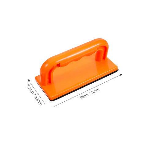 Heavy Duty Woodworking Safety Push Block For Table Saw And Router Tables Badass Shop Gear; bright orange, 15cm x 7.2cm size with non-slip grip.