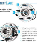 Rear Wheel Bearing Hub Assembly for 2010 to 2017 Chevy Equinox and 2011 to 2016 GMC Terrain, 5 Bolt 4 Bolt Square Pattern