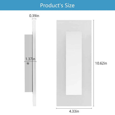 Modern Dope LED Wall Sconce Set In Chrome With Frosted Acrylic Warm White Light 6000K Energy Saving 6W size dimensions in inches