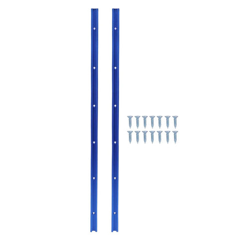 Aluminum T Track Extrusion 0.6 Inch Thick 0.75 Inch Wide 0.375 Inch Deep With Six Pre Drilled Holes and mounting screws