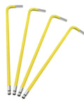 Beefy Ball End Hex Key Set 4mm 4 Pieces Long Arm L Shaped Allen Wrenches in S2 Steel Anti Rust Durable Repair Tool for Bike Maintenance