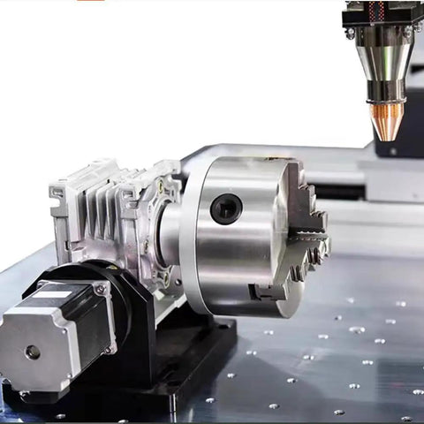Absolute Beast Cnc Fourth Axis Rotary Table Jd160 With 105 Mm Center Height And 10 To 1 Worm Gearbox motorized rotary head close-up on milling machine.