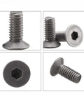 10 Pack TA1 Grade 1 Titanium Countersunk Head Machine Screws M6 X 25mm Heavy Duty Fasteners shown from multiple angles.