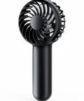 Black Mini Portable Handheld Fan With 3 Speeds USB Rechargeable Personal Fan For Makeup Eyelashes Camping Beach Travel Airplane Use
