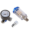 Spray Gun Pro Grade Air Pressure Regulator With 140 PSI 10 Bar Gauge And Inline Oil Water Trap Filter Separator components