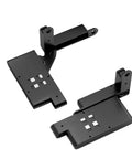 Upgraded Heavy Duty Concealed Door Hinge for Wood and Aluminum Door Frames, black finish, two pieces, compact design.