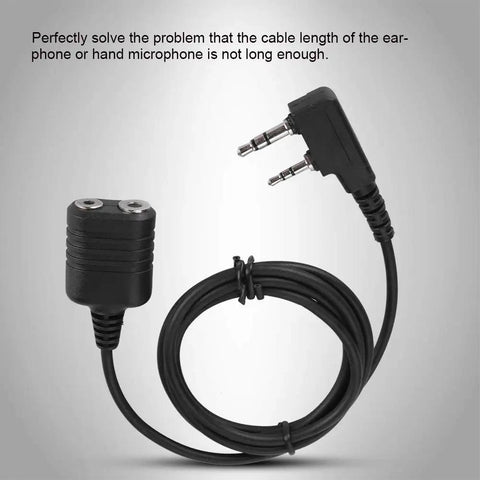 Coiled 2 Pin K Type Microphone Extension Cable For Walkie Talkies And Headsets Universal 2 Pin Speaker Mic Cord Compatible With Kenwood Baofeng And Other Radios