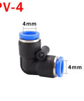 Dope 100 Pc Pneumatic Fittings Kit For Fast Push To Connect Air Hose Assortment 4mm 6mm 8mm 10mm 12mm Universal Compressor Tools With Easy Install No Wrench Needed, 4mm PV-4 elbow fitting