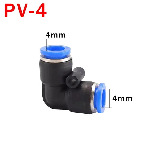 Dope 100 Pc Pneumatic Fittings Kit For Fast Push To Connect Air Hose Assortment 4mm 6mm 8mm 10mm 12mm Universal Compressor Tools With Easy Install No Wrench Needed, 4mm PV-4 elbow fitting