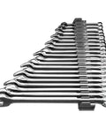 Side view of Modular Wrench Organizer With Magnetic Base Holds 20 Wrenches Fits 6 mm To 38 mm Or 1/4 Inch To 1 1/2 Inch Patent Pending Design