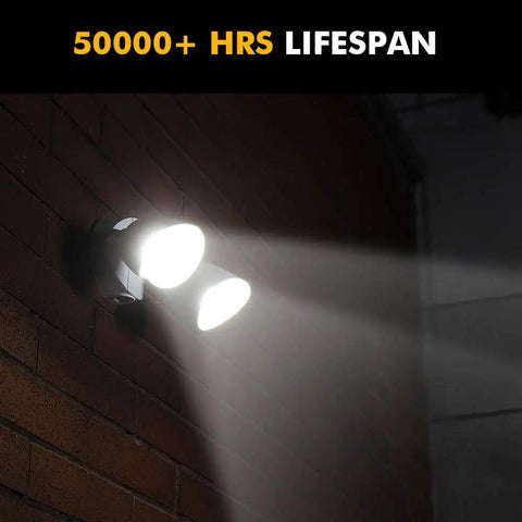 Built Street Tough Dual Led Floodlight Knocking Out Dark Spots With 3500 Lumens And Rock Solid 32 Watt Power Boasting Fully Swivel Double Heads And Heavy Duty Metal Housing For Patio Yard