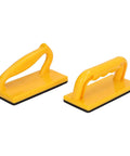 Two Piece Woodworking Push Blocks With Rock Solid Non Slip Grip And Heavy Duty Padded Base For Table Saw Router Table Shop Safety Jig Pro Grade Shop Rat Kit, yellow plastic with ergonomic handles.