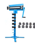 Bead Roller For Sheet Metal With Twelve Dies, Heavy Duty Rotary Beading Machine, shown with included die set, durable steel construction